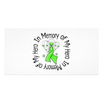 In Memory Hero Non-Hodgkin's Lymphoma Angel Wings Custom Photo Card