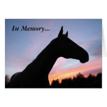 In Memory... Loss of a Horse, With Sympathy Greeting Card
