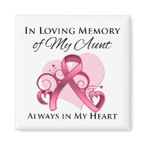 In Memory of My Aunt - Breast Cancer Magnets