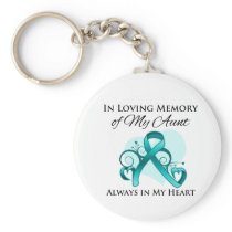 In Memory of My Aunt - Ovarian Cancer Keychains