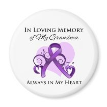 In Memory of My Grandma - Pancreatic Cancer Fridge Magnet