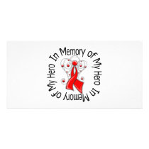 In Memory of My Hero AIDS Angel Wings Custom Photo Card