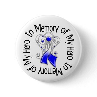 In Memory of My Hero ALS Angel Wings button