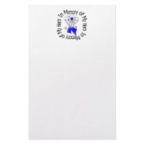 In Memory of My Hero ALS Angel Wings Customized Stationery