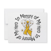 In Memory of My Hero Appendix Cancer Angel Wings invitations