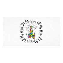 In Memory of My Hero Autism Angel Wings photo cards by giftsforawareness In Memory of My Hero Autism Angel Wings photo cards
