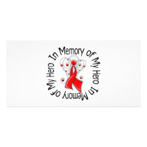 In Memory of My Hero Blood Cancer Angel Wings photo cards