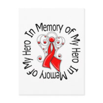 In Memory of My Hero Blood Cancer Angel Wings postcards by giftsforawareness In Memory of My Hero Blood Cancer Angel Wings postcards