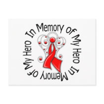 In Memory of My Hero Blood Cancer Angel Wings postcards by giftsforawareness In Memory of My Hero Blood Cancer Angel Wings postcards