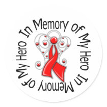 In Memory of My Hero Blood Cancer Angel Wings stickers by giftsforawareness In Memory of My Hero Blood Cancer Angel Wings stickers