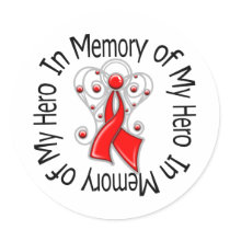 In Memory of My Hero Blood Cancer Angel Wings stickers by giftsforawareness In Memory of My Hero Blood Cancer Angel Wings stickers