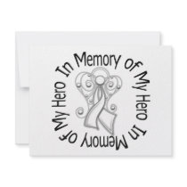 In Memory of My Hero Bone Cancer Angel Wings Personalized Announcements