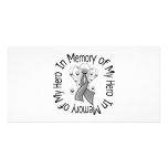 In Memory of My Hero Brain Cancer Angel Wings Customized Photo Card