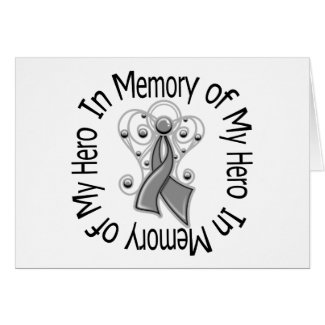 In Memory of My Hero Brain Tumor Angel Wings card
