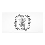 In Memory of My Hero Brain Tumor Angel Wings Personalized Photo Card