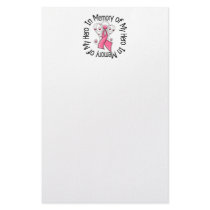 In Memory of My Hero Breast Cancer Angel Wings stationery