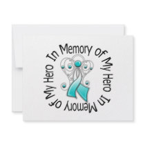 In Memory of My Hero Cervical Cancer Angel Wings Invitation