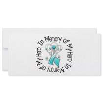 In Memory of My Hero Cervical Cancer Angel Wings rack cards by giftsforawareness In Memory of My Hero Cervical Cancer Angel Wings rack cards