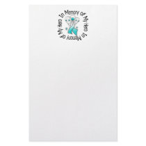 In Memory of My Hero Cervical Cancer Angel Wings Personalized Stationery