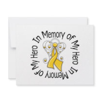 In Memory of My Hero Childhood Cancer Angel Wings invitations