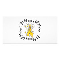 In Memory of My Hero Childhood Cancer Angel Wings photo cards