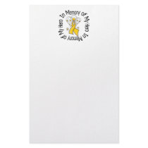 In Memory of My Hero Childhood Cancer Angel Wings stationery