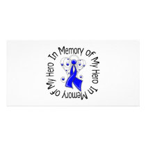 In Memory of My Hero Colon Cancer Angel Wings photo cards