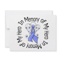 In Memory of My Hero Esophageal Cancer Angel Wings Invitations