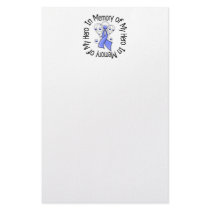 In Memory of My Hero Esophageal Cancer Angel Wings Customized Stationery