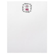 In Memory of My Hero Head Neck Cancer Angel Wings letterhead
