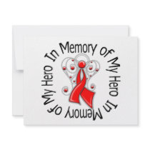 In Memory of My Hero Heart Disease Angel Wings invitations