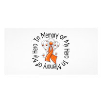 In Memory of My Hero Kidney Cancer Angel Wings v2 Custom Photo Card