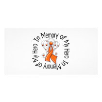 In Memory of My Hero Leukemia Angel Wings Photo Card Template