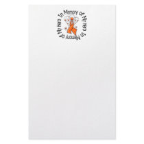 In Memory of My Hero Leukemia Angel Wings Custom Stationery