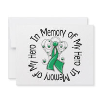 In Memory of My Hero Liver Cancer Angel Wings Personalized Invitations