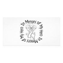 In Memory of My Hero Lung Cancer Angel Wings photo cards by giftsforawareness In Memory of My Hero Lung Cancer Angel Wings photo cards