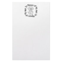 In Memory of My Hero Lung Cancer Angel Wings stationery by giftsforawareness In Memory of My Hero Lung Cancer Angel Wings stationery
