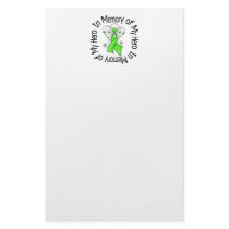In Memory of My Hero Lymphoma Angel Wings stationery