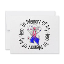 In Memory of My Hero Male Breast Cancer Angel Wing invitations
