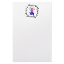 In Memory of My Hero Male Breast Cancer Angel Wing stationery by giftsforawareness In Memory of My Hero Male Breast Cancer Angel Wing stationery
