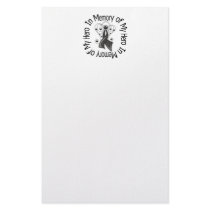 In Memory of My Hero Melanoma Angel Wings Stationery