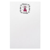 In Memory of My Hero Multiple Myeloma Angel Wings Custom Stationery