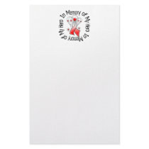 In Memory of My Hero Oral Cancer Angel Wings stationery