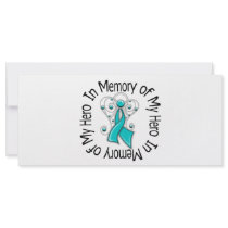 In Memory of My Hero Ovarian Cancer Angel Wings rack cards by giftsforawareness In Memory of My Hero Ovarian Cancer Angel Wings rack cards