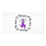 In Memory of My Hero Pancreatic Cancer Angel Wings Picture Card