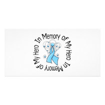 In Memory of My Hero Prostate Cancer Angel Wings photo cards