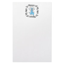 In Memory of My Hero Prostate Cancer Angel Wings stationery