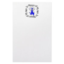 In Memory of My Hero Rectal Cancer Angel Wings stationery