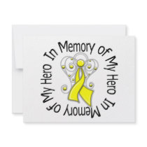 In Memory of My Hero Sarcoma Angel Wings Personalized Invite