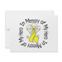 In Memory of My Hero Sarcoma Angel Wings Personalized Invite